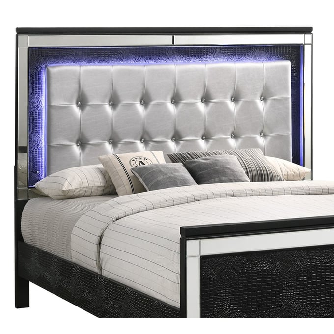 New Classic Furniture Valentino Black Queen Lighted Headboard NCF-BA9698B-310