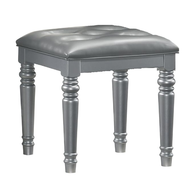 New Classic Furniture Valentino Silver Vanity Table Stool NCF-BA9698S-092