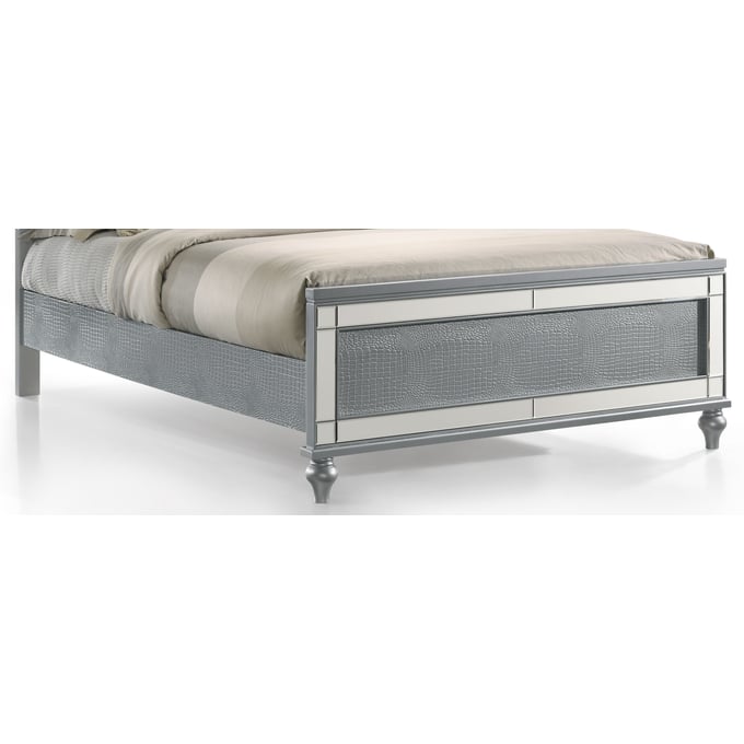 New Classic Furniture Valentino Silver Full Footboard and Slats NCF-BA9698S-420