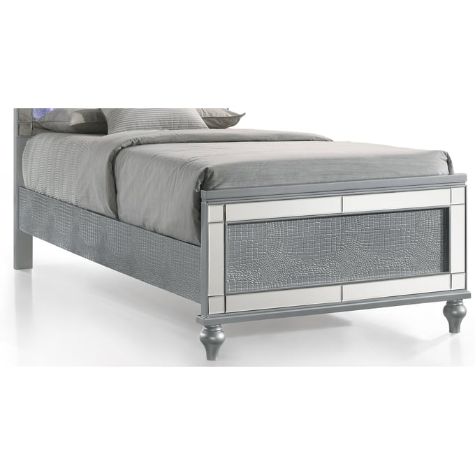 New Classic Furniture Valentino Silver Twin Footboard and Slats NCF-BA9698S-520