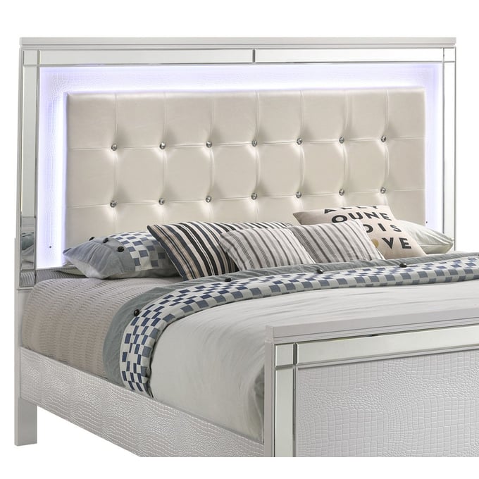 New Classic Furniture Valentino White King Cal King Lighted Headboard NCF-BA9698W-110