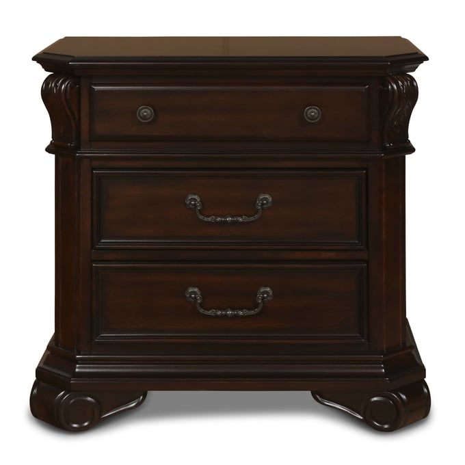 New Classic Furniture Emilie Tudor Brown Nightstand NCF-BH1841-040