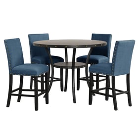 New Classic Furniture Crispin Smoke Granite Blue 5pc Counter Height Set