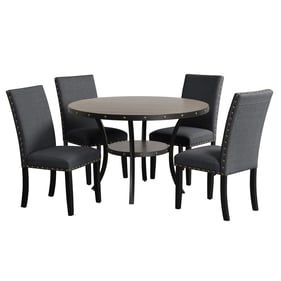 New Classic Furniture Crispin Smoke Granite Gray 5pc Dining Room Set