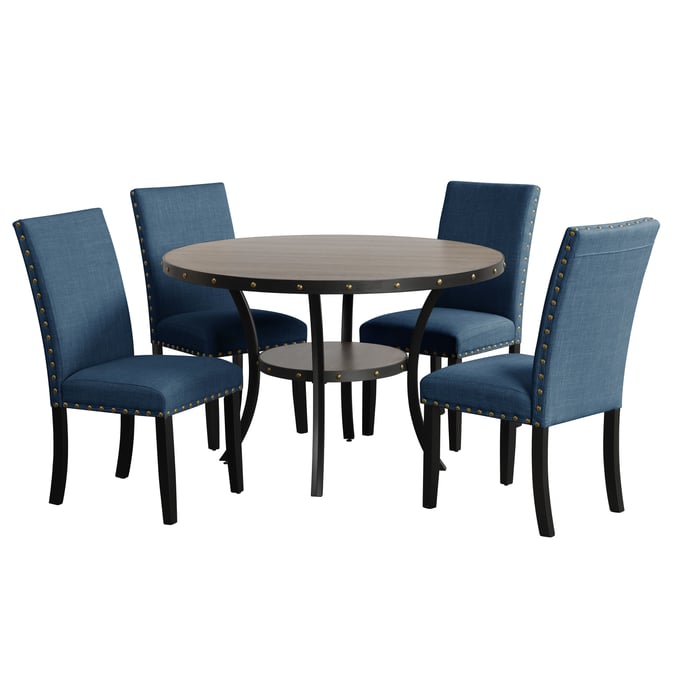 New Classic Furniture Crispin Smoke Blue 5pc Dining Room Set NCF-D162-DR-S5