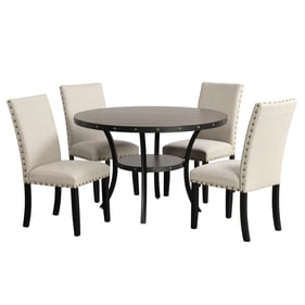 New Classic Furniture Crispin Smoke Natural Beige 5pc Dining Room Set