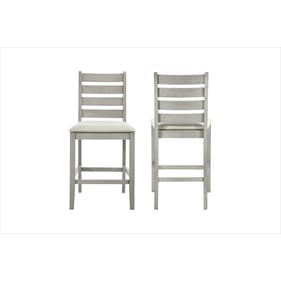 2 New Classic Furniture Pascal Driftwood Ladderback Counter Chairs