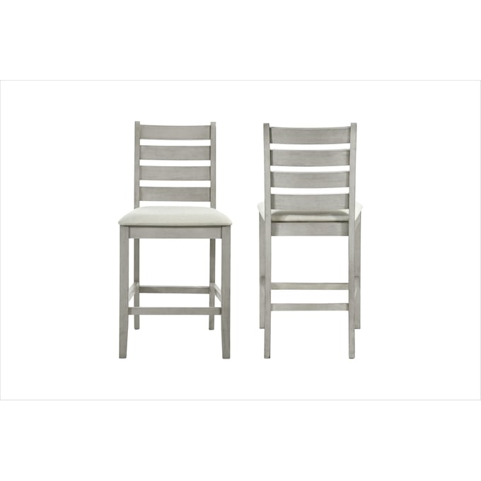 2 New Classic Furniture Pascal Driftwood Ladderback Counter Chairs NCF-D1652-22