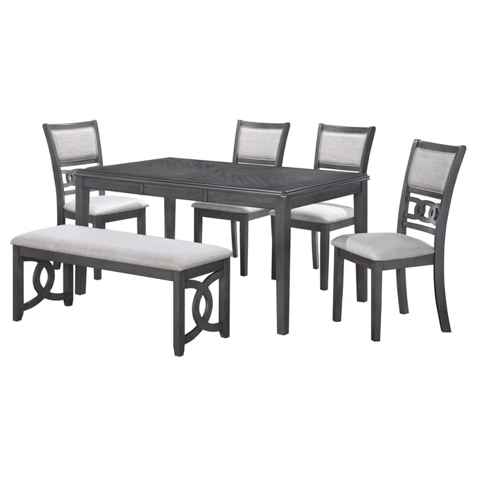 New Classic Furniture Gia Gray 6pc Dining Room Set DT-4CH-BN NCF-40-1701G-D4CB