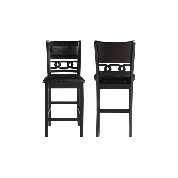 2 New Classic Furniture Gia Ebony Counter Height Chairs NCF-D1701-22-EBY