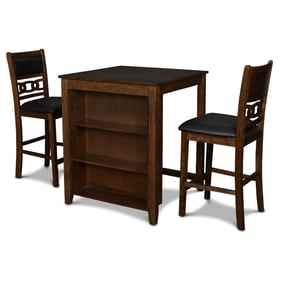 New Classic Furniture Gia Brown PU 30 Inch 3pc Counter Height Set