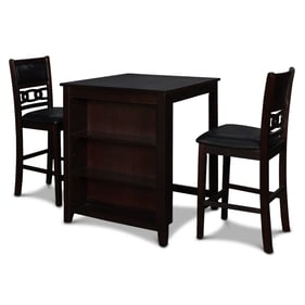 New Classic Furniture Gia Ebony PU 30 Inch 3pc Counter Height Set