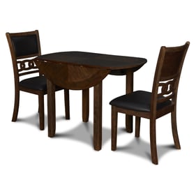 New Classic Furniture Gia Brown PU 42 Inch 3pc Drop Leaf Dining Set