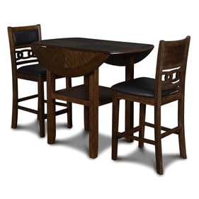 New Classic Furniture Gia Brown PU 42 Inch 3pc Counter Height Set