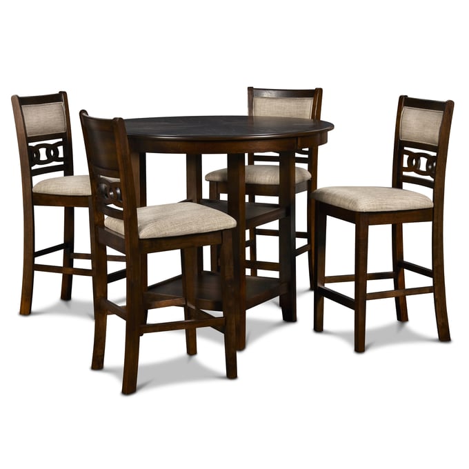 New Classic Furniture Gia Cherry Round 5pc Counter Height Set NCF-D1701-52S-CHY