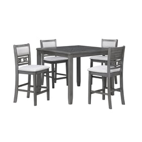 New Classic Furniture Gia Gray 42 Inch Square 5pc Counter Height Set