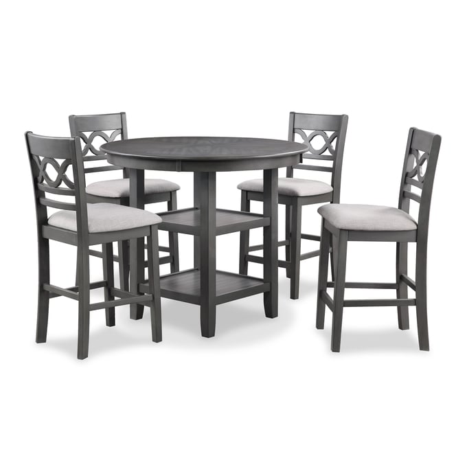 New Classic Furniture Cori Gray 5pc Counter Height Set NCF-D1719-52S-GRY