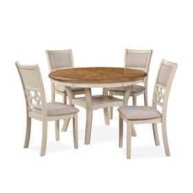 New Classic Furniture Mitchell Two Tone Bisque Brown 5pc Dining Set