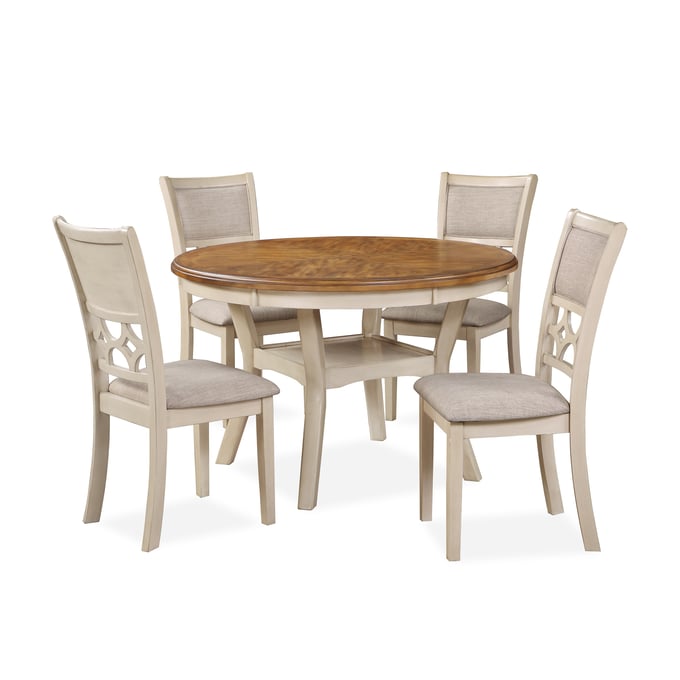 New Classic Furniture Mitchell Two Tone Bisque Brown 5pc Dining Set NCF-D1763-50S-BSQ