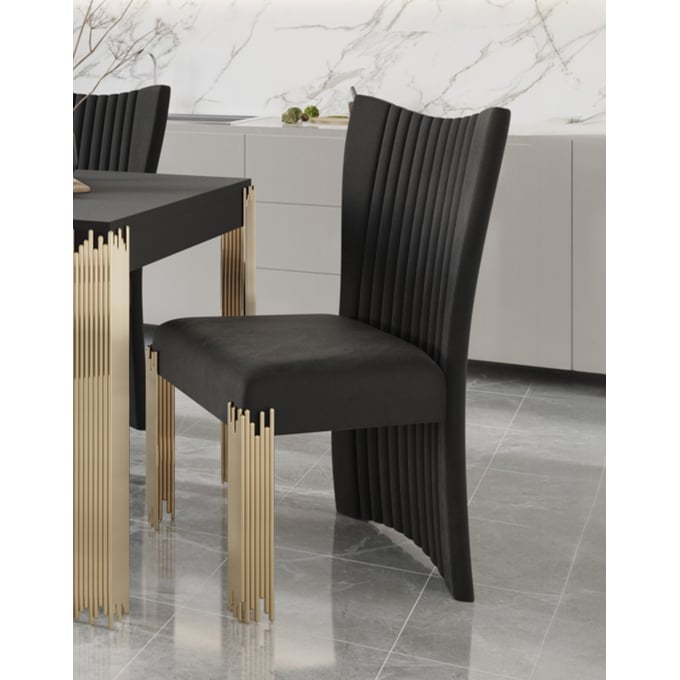 2 New Classic Furniture Empire Black Dining Chairs NCF-D2034G-20