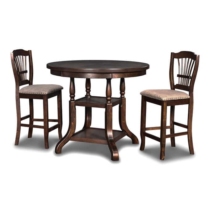 New Classic Furniture Bixby Black Espresso 3pc Counter Height Set NCF-D2541-BAR-S2