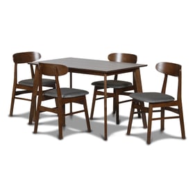 New Classic Furniture Morocco Walnut Brown Dark Gray 5pc Dining Room Set