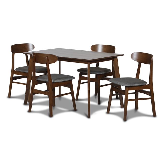 New Classic Furniture Morocco Walnut Brown Dark Gray 5pc Dining Room Set NCF-D331-DR-5PC-S1