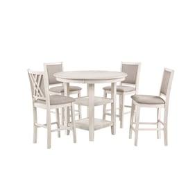 New Classic Furniture Amy Bisque 5pc Counter Table Set