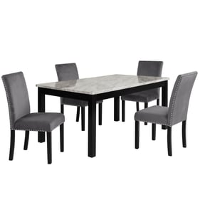 New Classic Furniture Celeste Black Gray 5pc Dining Room Set