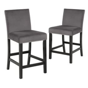 2 New Classic Furniture Celeste Gray Counter Height Chairs