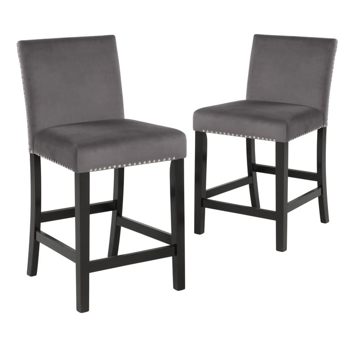 2 New Classic Furniture Celeste Gray Counter Height Chairs NCF-D400-22-GRY