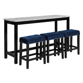 New Classic Furniture Celeste Blue 4pc Theater Bar Table Set