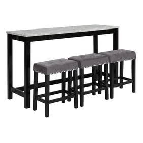 New Classic Furniture Celeste Gray 4pc Theater Bar Table Set