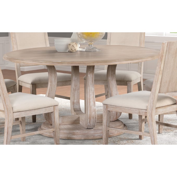 New Classic Furniture Swan Sand Drift 5pc Round Dining Room Set NCF-40-4123-D4C