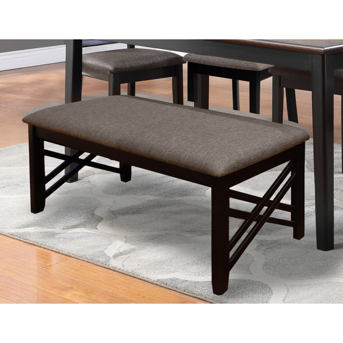 New Classic Furniture Potomac Brown Black Dining Bench NCF-D4832B-25