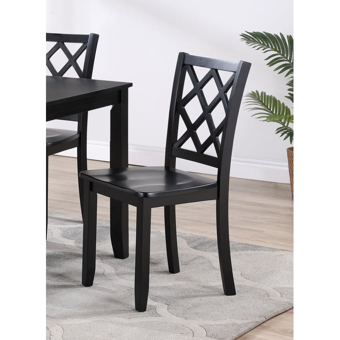 2 New Classic Furniture Trellis Black Dining Chairs NCF-D5030-20-BLK