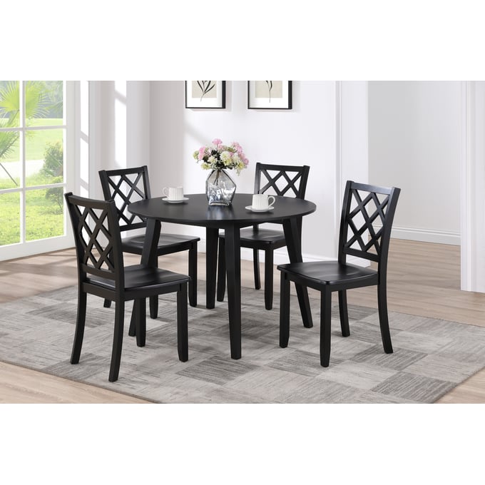 New Classic Furniture Trellis Black 5pc Dining Set NCF-D5030-50S-BLK