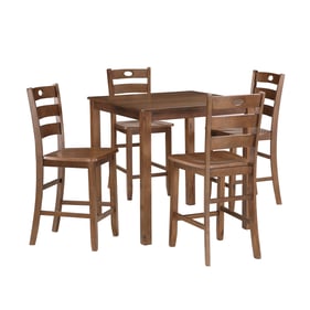 New Classic Furniture Salem Brown 5pc Counter Height Dining Set