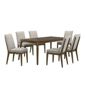 New Classic Furniture Maggie Walnut Natural 7pc Dining Room Set DT-6CH 