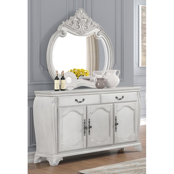 New Classic Furniture Cambria Hills Gray Buffet And Mirror NCF-D7723-42-64