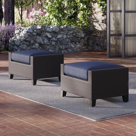 2 New Classic Furniture Skye Blue Outdoor Ottomans