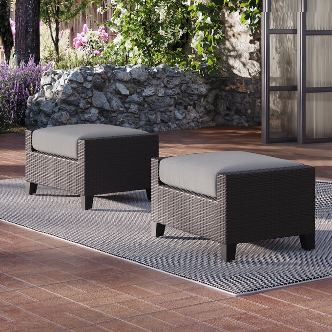 2 New Classic Furniture Skye Gray Outdoor Ottomans NCF-G807G-19S