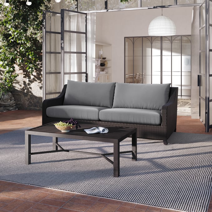 New Classic Furniture Skye Gray 2pc Outdoor Conversation Set NCF-G807G-30S