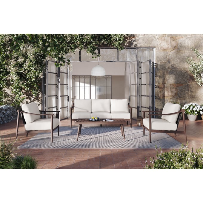 New Classic Furniture Moana White 4pc Outdoor Conversation Set NCF-G814W-4S