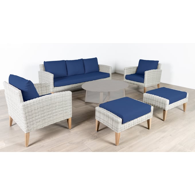 New Classic Furniture Carezza Blue 5pc Outdoor Seating Set NCF-G852B-5S