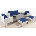 Carezza 5 Pc Set - Sofa, 2 Club Chairs, 2 Stools-Dark Blue