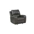 Linton Leather Glider Recliner-Gray