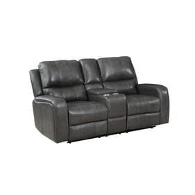 New Classic Furniture Linton Dark Gray Power Console Loveseat