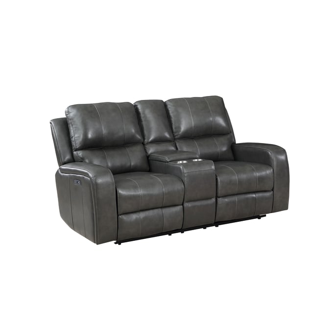 New Classic Furniture Linton Dark Gray Power Console Loveseat NCF-L1721-25P1-DGR