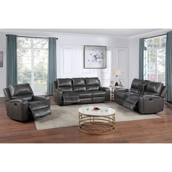 New Classic Furniture Linton Dark Gray 3pc Living Room Set NCF-L1721-13-LR-S3